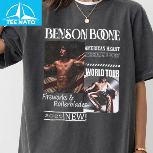 Vintage Benson Boone Ameriacan Heart 2025 Shirt - Image 2