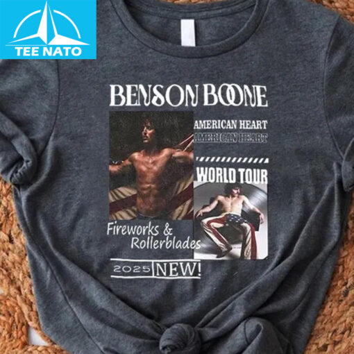 Vintage Benson Boone Ameriacan Heart 2025 Shirt - Image 3