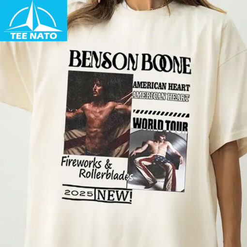 Vintage Benson Boone Ameriacan Heart 2025 Shirt - Image 4