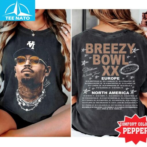 Vintage Chris Brown Breezy Bowl XX 2025 Shirt - Image 3