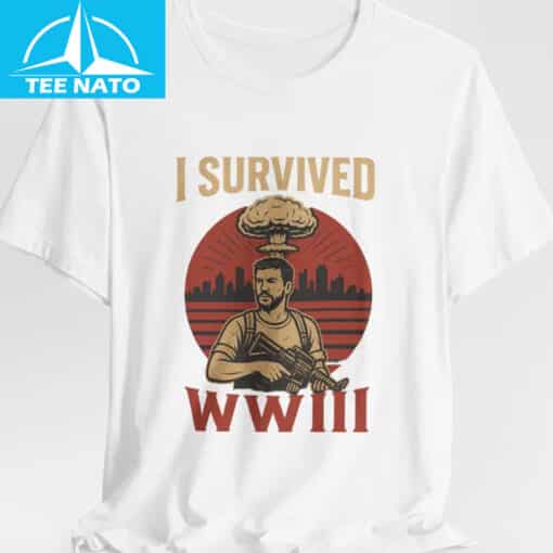 Vintage I Survived WWIII Apocalypse Shirt - Image 2