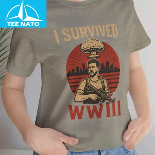 Vintage I Survived WWIII Apocalypse Shirt - Image 4