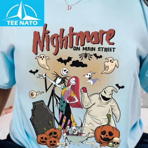 Vintage Jack Skellington And Sally Halloween Shirt - Image 3