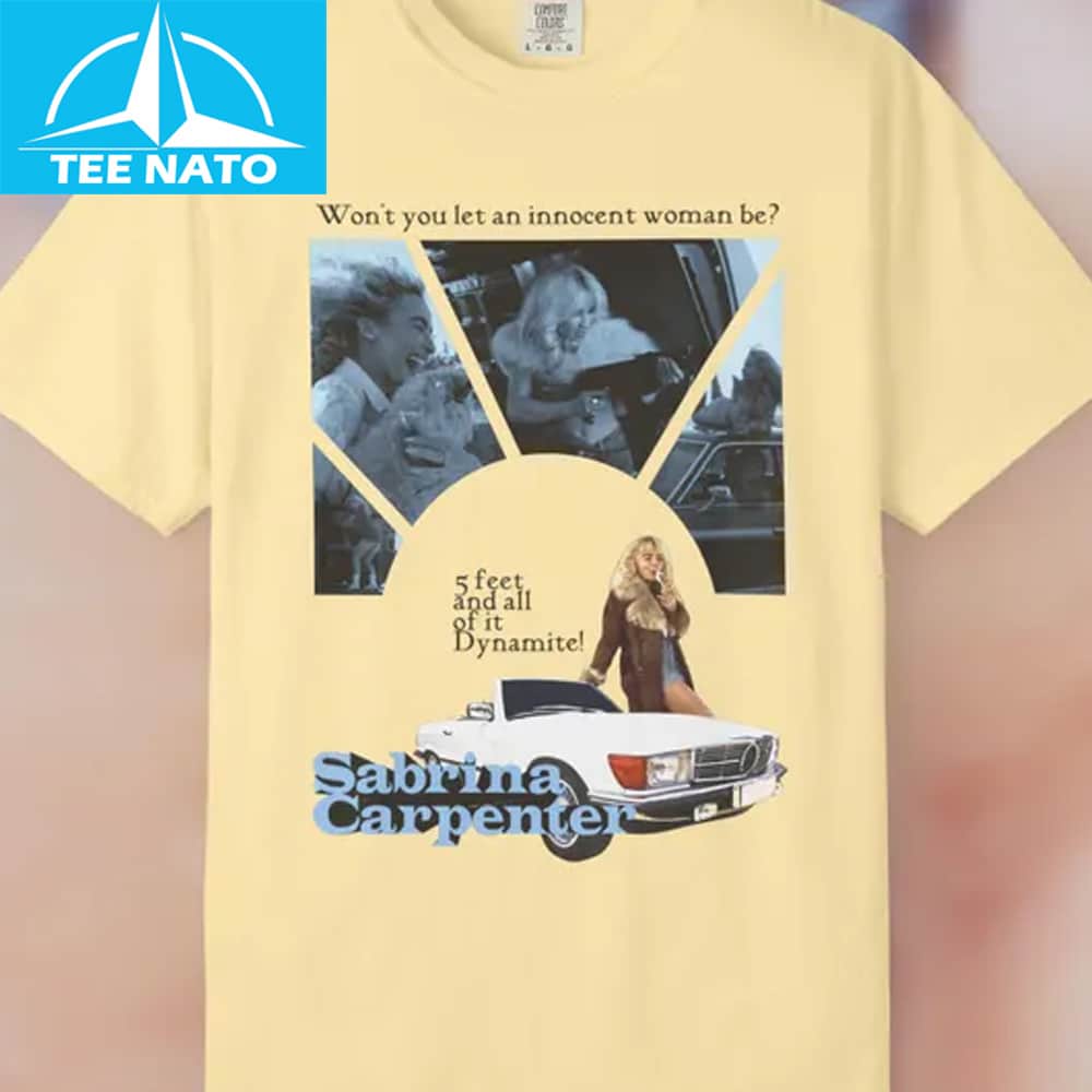 Close-up of the Vintage Sabrina Carpenter Manchild 70s Inspired Shirt fabric