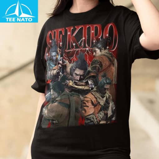 Vintage Sekiro Wolf One-Armed Shinobi Gaming Shirt - Image 3