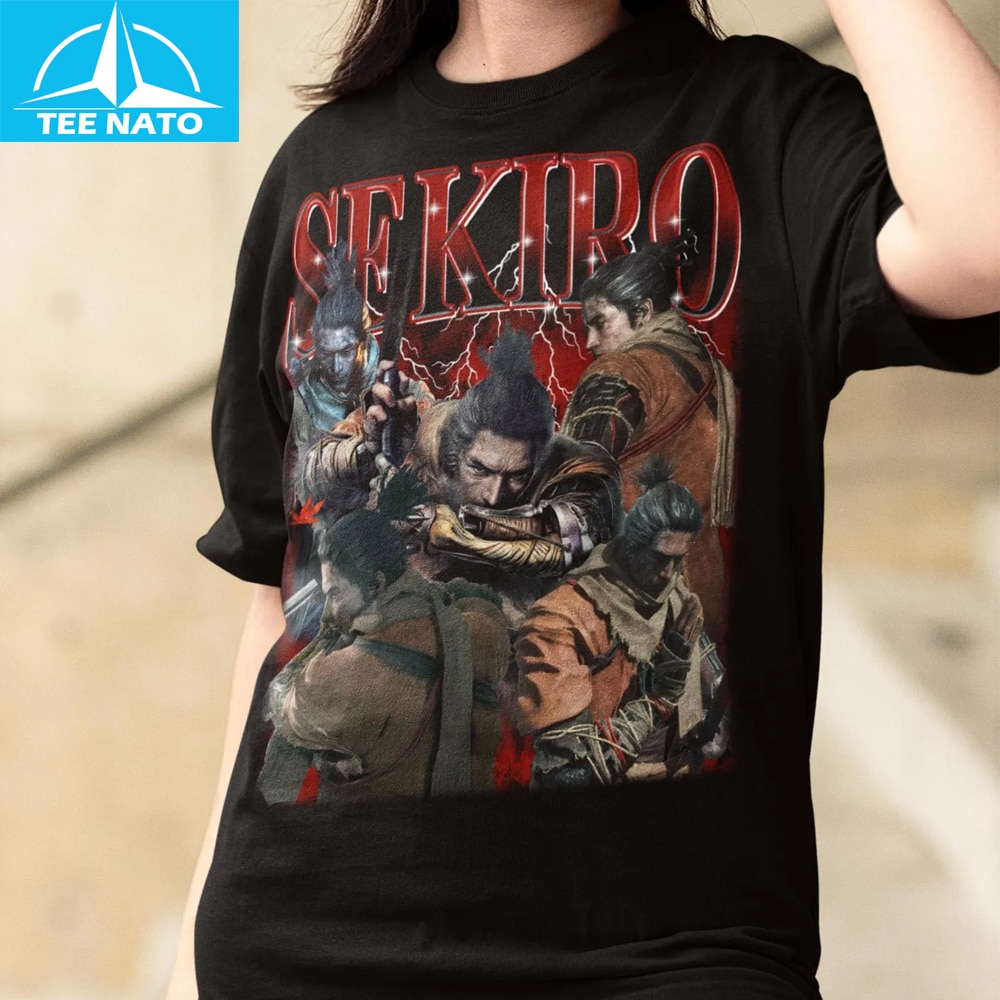 Close up of the Sekiro shirt design