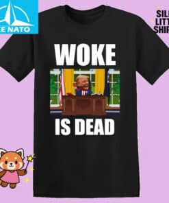 Woke Is Dead Donald Trump Political Cartoon Shirt 1