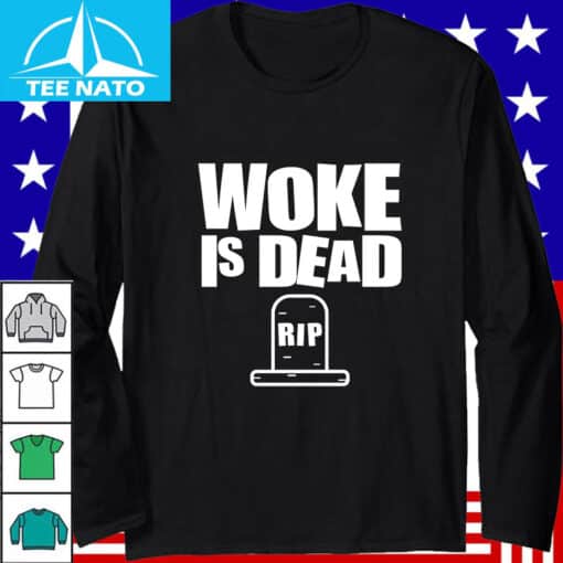Woke Is Dead RIP Tombstone Shirt - Image 4
