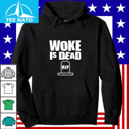 Woke Is Dead RIP Tombstone Shirt - Image 2