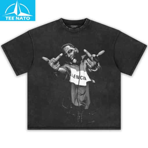 Young Dolph Flipping Off Balenciaga Jacket Shirt - Image 3