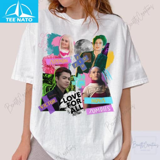Zombies Disney Movie Love For All Graphic Shirt - Image 3