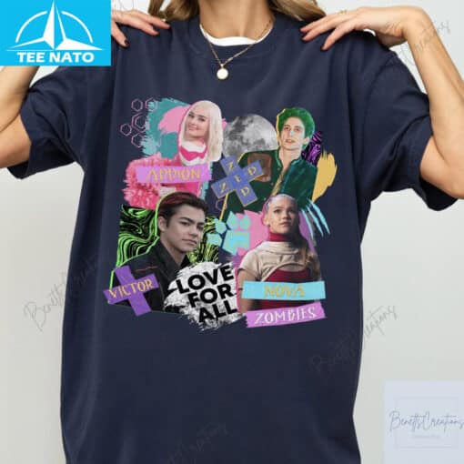 Zombies Disney Movie Love For All Graphic Shirt - Image 4
