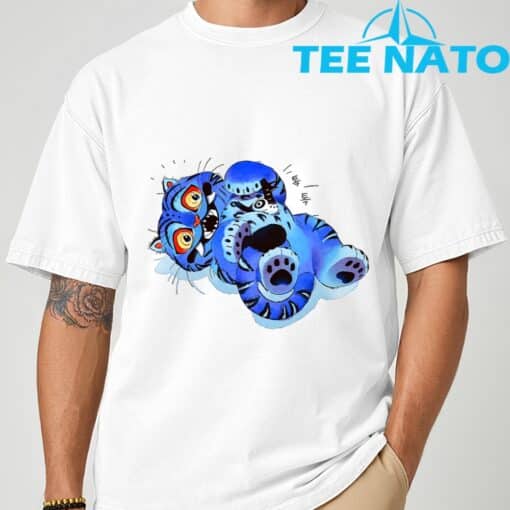 Cute Derpy Tiger and Bird Japanese Art T-Shirt