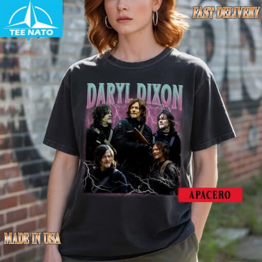 Daryl Dixon The Walking Dead TV Show Vintage Style Shirt - Image 4