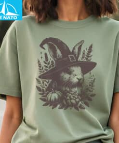 Halloween Bunny Shirt Bunny Witch Hat Shirt4
