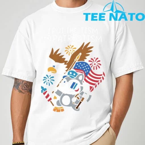 I Put The Tism in Patriotism Athletic Eagle T-Shirt