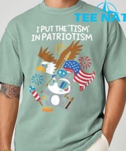 I Put The Tism in Patriotism Athletic Eagle T Shirt 3