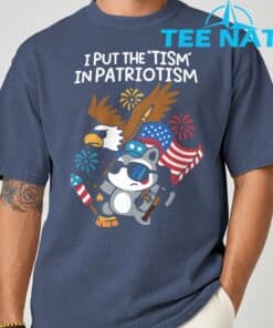 I Put The Tism in Patriotism Athletic Eagle T Shirt 5