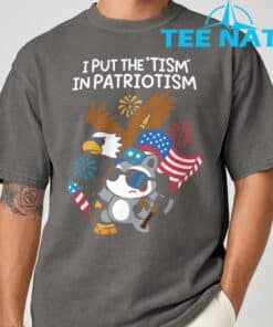 I Put The Tism in Patriotism Athletic Eagle T Shirt 7