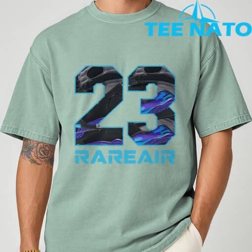 Number 23 8 Aqua Matching Tee Color Match Graphic lb172 T-Shirt - Image 3