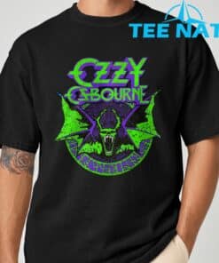 Ozzy Osbourne Bat Circle Neon V2 T Shirt 2