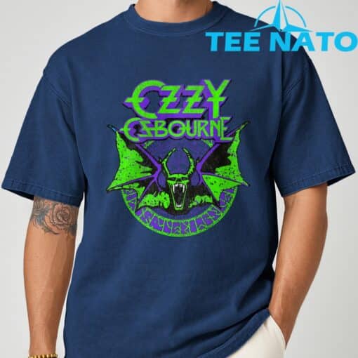Ozzy Osbourne Bat Circle Neon V2 T-Shirt - Image 9