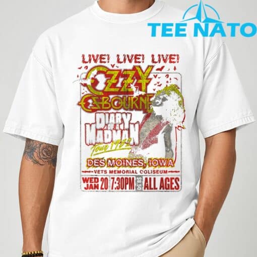 Ozzy Osbourne Diary Tour Des Moines Iowa T-Shirt