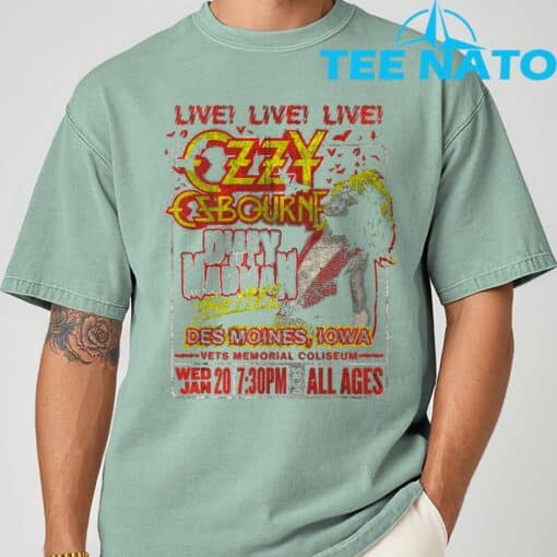 Ozzy Osbourne Diary Tour Des Moines Iowa T-Shirt - Image 3