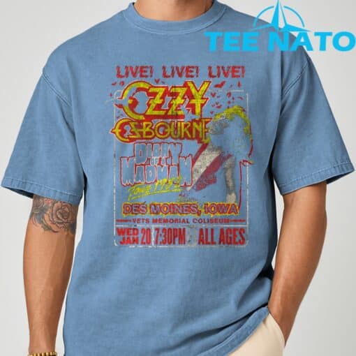 Ozzy Osbourne Diary Tour Des Moines Iowa T-Shirt - Image 4