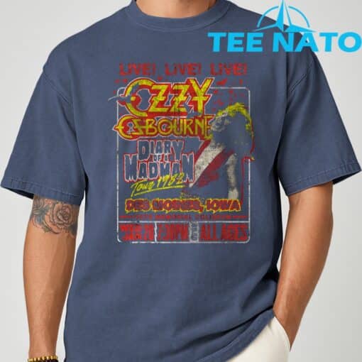 Ozzy Osbourne Diary Tour Des Moines Iowa T-Shirt - Image 5