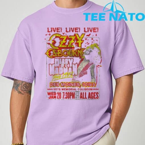 Ozzy Osbourne Diary Tour Des Moines Iowa T-Shirt - Image 6
