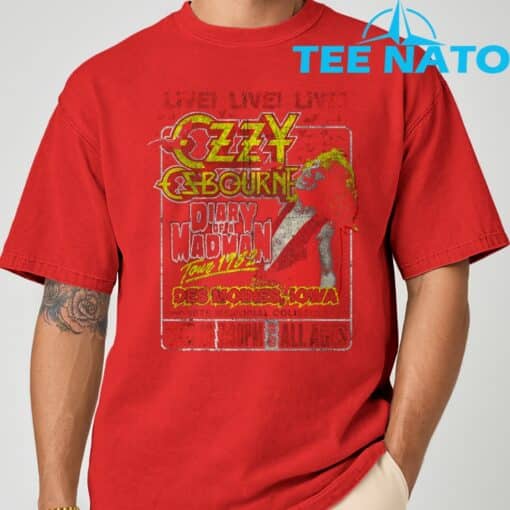 Ozzy Osbourne Diary Tour Des Moines Iowa T-Shirt - Image 8