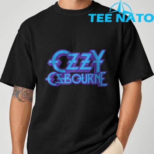 Ozzy Osbourne Purple and Blue Logo T-Shirt - Image 3