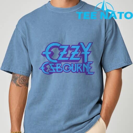 Ozzy Osbourne Purple and Blue Logo T-Shirt - Image 9