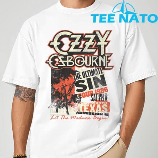 Ozzy Osbourne The Ultimate Sin Tour Silver T-Shirt - Image 3