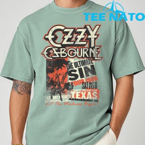 Ozzy Osbourne The Ultimate Sin Tour Silver T-Shirt - Image 10