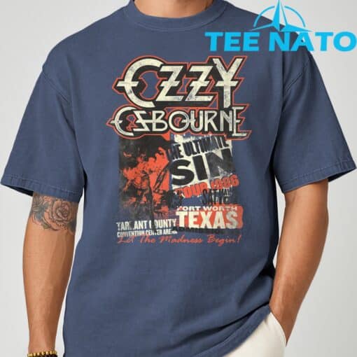 Ozzy Osbourne The Ultimate Sin Tour Silver T-Shirt - Image 8