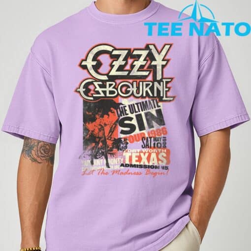 Ozzy Osbourne The Ultimate Sin Tour Silver T-Shirt - Image 7