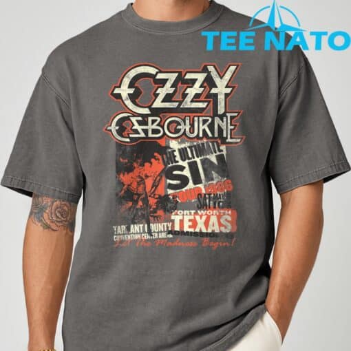 Ozzy Osbourne The Ultimate Sin Tour Silver T-Shirt - Image 6