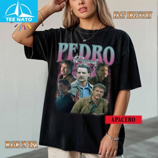 Pedro Pascal Actor Vintage Style Collage Shirt