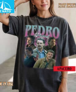 Pedro Pascal Actor Vintage Style Collage Shirt4