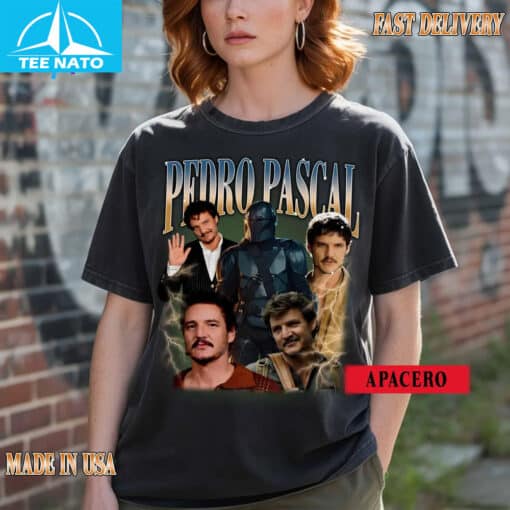Pedro Pascal The Mandalorian Last of Us Actor Collage Shirt - Image 4