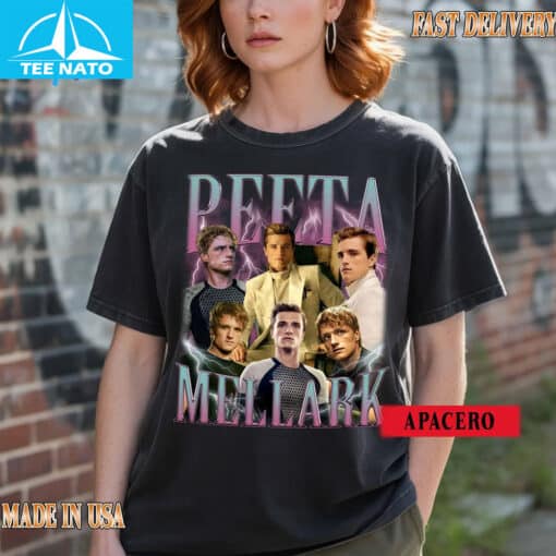 Peeta Mellark Hunger Games Movie Character Vintage Style Shirt - Image 4