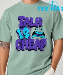 Retro Talk is Cheap 8 Aqua Matching Color Match Men Women T Shirt 1 1