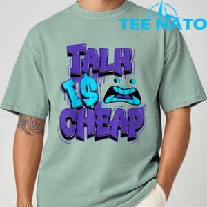 Retro Talk is Cheap 8 Aqua Matching Color Match Men Women T Shirt 1