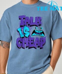 Retro Talk is Cheap 8 Aqua Matching Color Match Men Women T Shirt 2