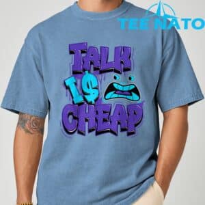 Retro Talk is Cheap 8 Aqua Matching Color Match Men Women T Shirt 2
