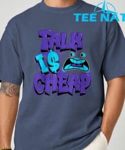 Retro Talk is Cheap 8 Aqua Matching Color Match Men Women T Shirt 3