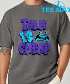 Retro Talk is Cheap 8 Aqua Matching Color Match Men Women T Shirt 5