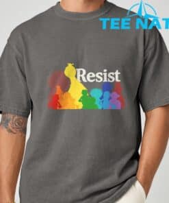 Save P.B.S Resist Rainbow Character Graphic T Shirt 2